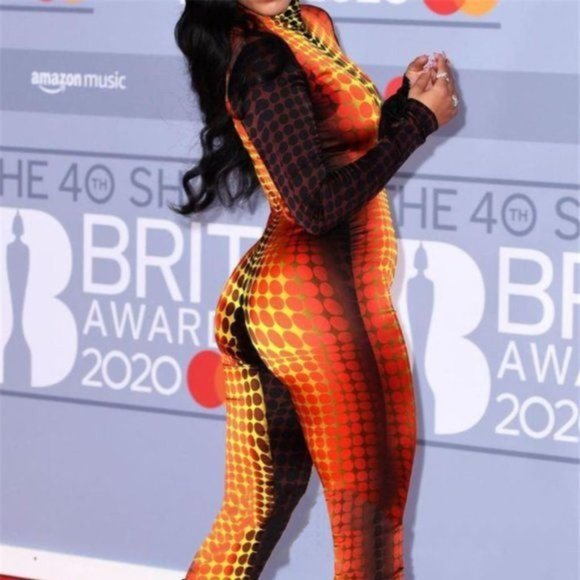 Stasia Skewed: Polka Dot Illusion Bodycon Romper Jumpsuit Medium - Picture 5 of 12